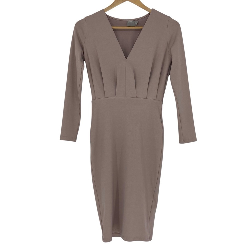 ASOS Petite Taupe Midi Dress